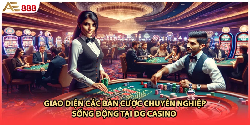 Giao diện các bàn cược chuyên nghiệp, sống động tại DG casino